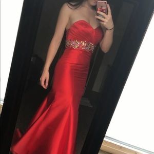 Tony Bowls red gown